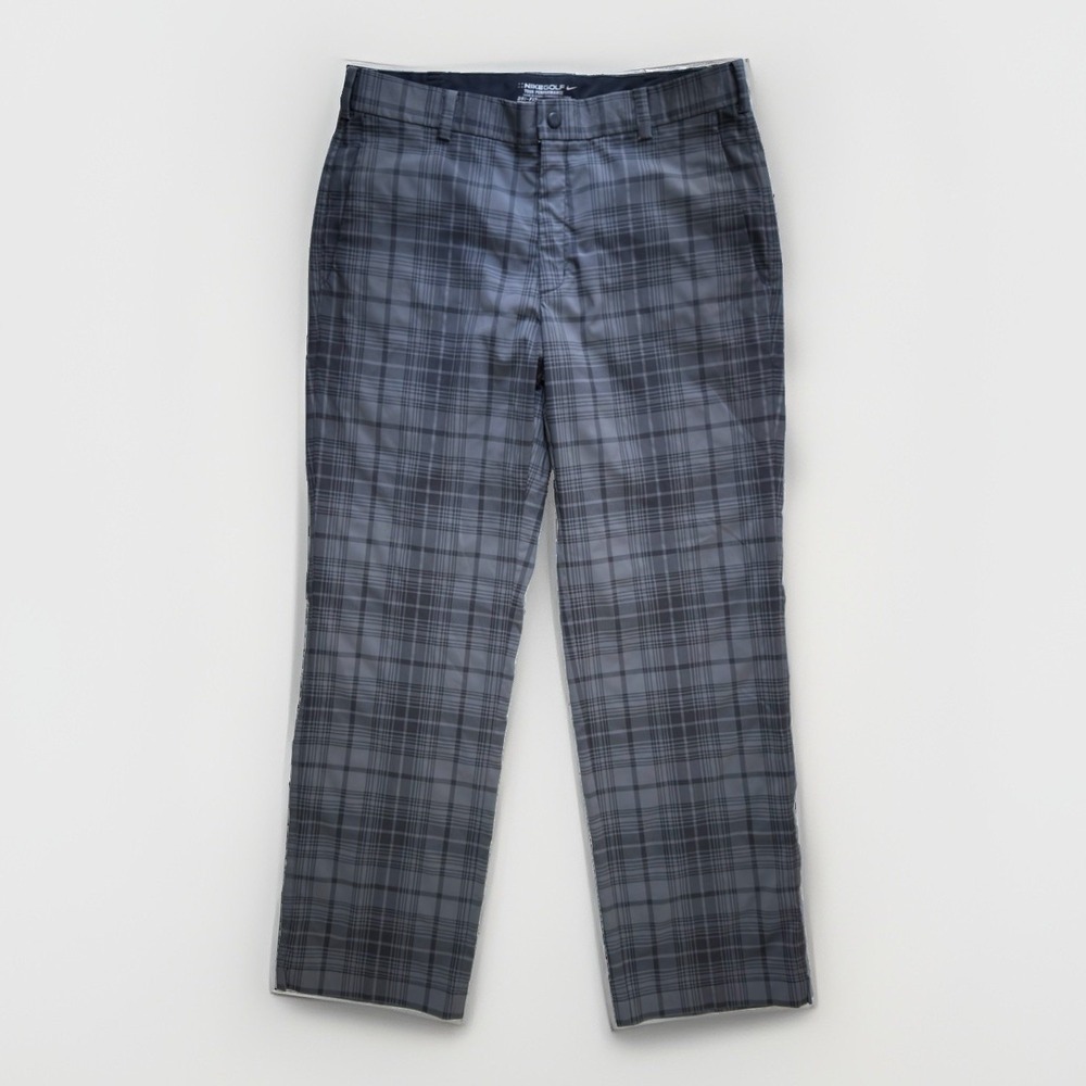 Nike Golf Tour Performance Dri-FIT Men's Plaid Pants Gray Size M 32x30
